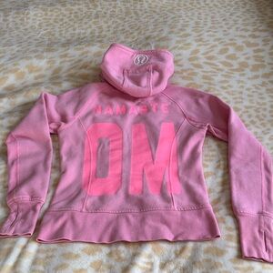 Lululemon pink, full zip,  Scuba Hoodie with Namaste OM Design size 6